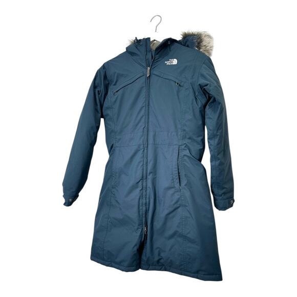 North Face Arctic Down HyVent Parka in Turquoise Size Medium - Picture 9 of 10